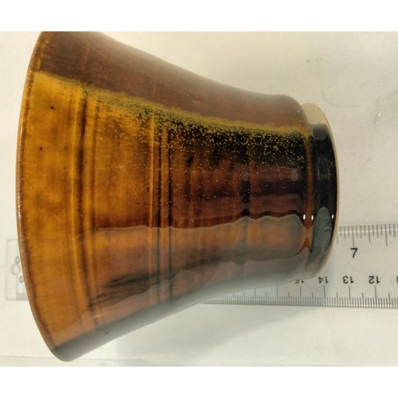 Earthenware Studio Art Rustic Pottery Bowl Brown Earth Tones Vase Planter USA - Picture 5 of 9